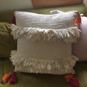 Anthropologie Padma Cream Colored Throw Pillow